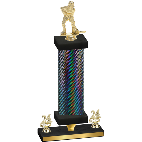 Premium Single Black Carbon Fiber Year Hockey Trophy