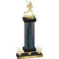 Premium Single Black Carbon Fiber Third Place Lacrosse Trophy