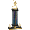 Premium Single Black Carbon Fiber Fourth Place Lacrosse Trophy