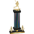 Premium Single Black Carbon Fiber Victory Lacrosse Trophy