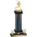 Premium Single Black Carbon Fiber Year Lacrosse Trophy