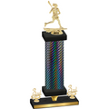 Premium Single Black Carbon Fiber Third Place Lacrosse Trophy