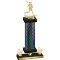 Premium Single Black Carbon Fiber Fourth Place Lacrosse Trophy