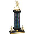 Premium Single Black Carbon Fiber Victory Lacrosse Trophy