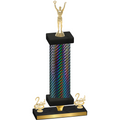 Premium Single Black Carbon Fiber Second Place Victory Trophy