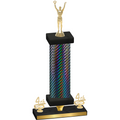 Premium Single Black Carbon Fiber Fourth Place Victory Trophy