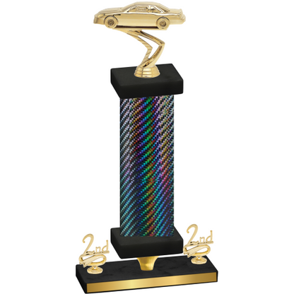 Premium Single Black Carbon Fiber Second Place Cars Trophy