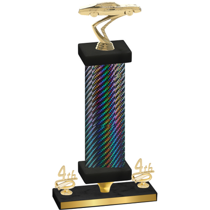 Premium Single Black Carbon Fiber Fourth Place Cars Trophy