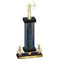 Premium Single Black Carbon Fiber Victory Archery Trophy