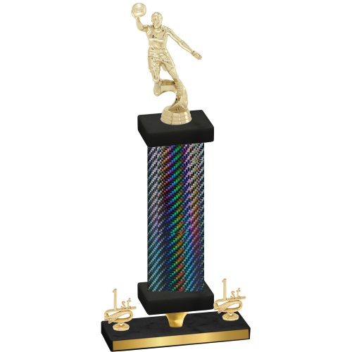 Premium Single Black Carbon Fiber First Place Basketball Trophy