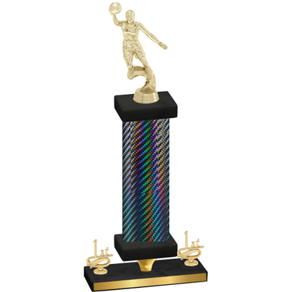 Premium Single Black Carbon Fiber First Place Basketball Trophy