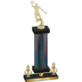 Premium Single Black Carbon Fiber Victory Basketball Trophy
