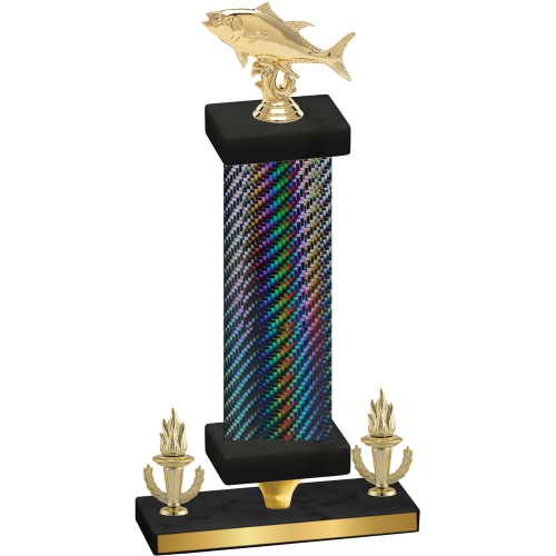 Premium Single Black Carbon Fiber Victory Fishing Trophy