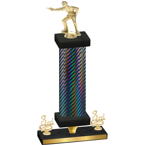 Premium Single Black Carbon Fiber Third Place Shooter Trophy