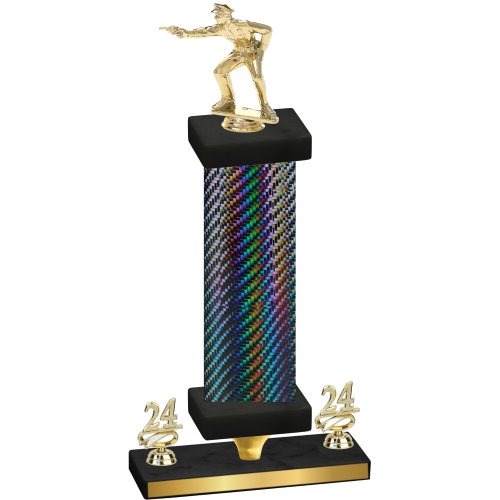 Premium Single Black Carbon Fiber Year Shooter Trophy
