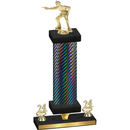 Premium Single Black Carbon Fiber Year Shooter Trophy