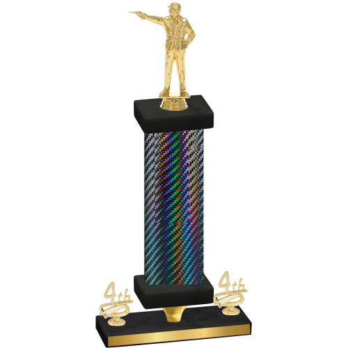 Premium Single Black Carbon Fiber Fourth Place Shooter Trophy