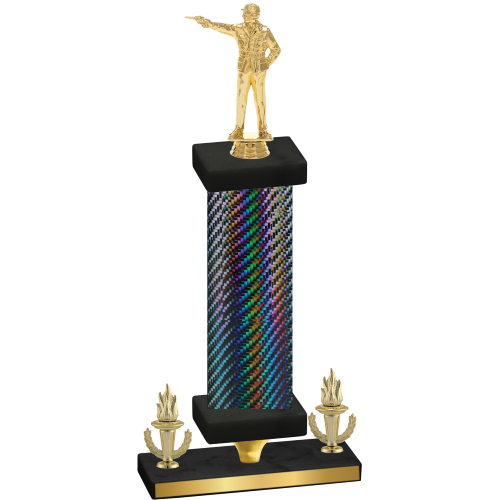 Premium Single Black Carbon Fiber Victory Shooter Trophy