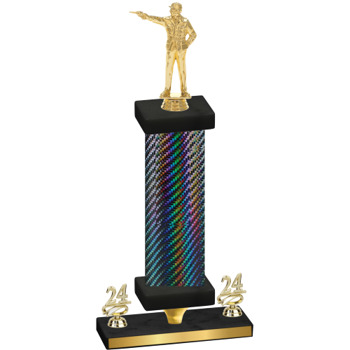 Premium Single Black Carbon Fiber Year Shooter Trophy