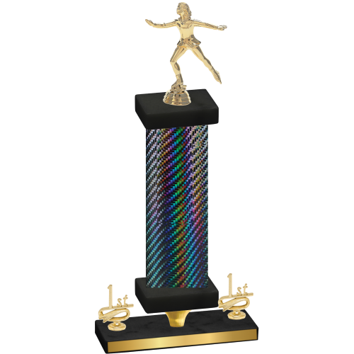 Premium Single Black Carbon Fiber First Place Skater Trophy