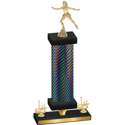Premium Single Black Carbon Fiber First Place Skater Trophy