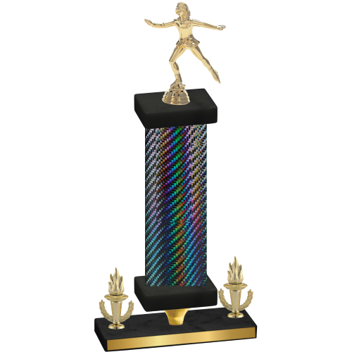 Premium Single Black Carbon Fiber Victory Skater Trophy