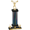 Premium Single Black Carbon Fiber First Place Weights Trophy