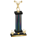 Premium Single Black Carbon Fiber Second Place Weights Trophy