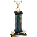 Premium Single Black Carbon Fiber Fourth Place Weights Trophy