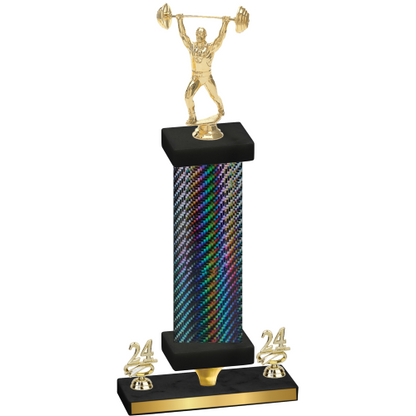 Premium Single Black Carbon Fiber Year Weights Trophy