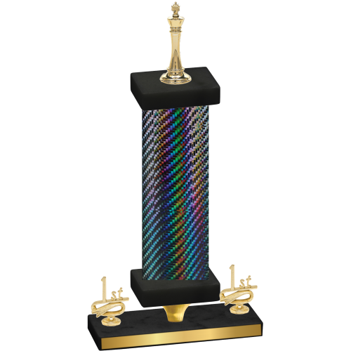 Premium Single Black Carbon Fiber First Place Chess Trophy