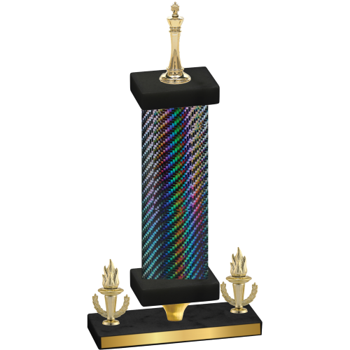 Premium Single Black Carbon Fiber Victory Chess Trophy
