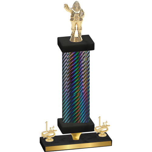Premium Single Black Carbon Fiber First Place Holiday Trophy