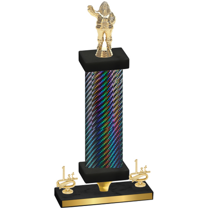 Premium Single Black Carbon Fiber First Place Holiday Trophy