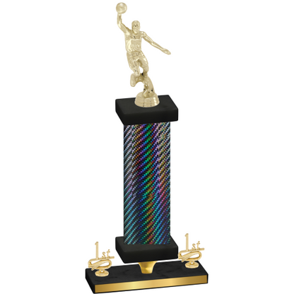 Premium Single Black Carbon Fiber First Place Basketball Trophy