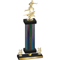 Premium Single Black Carbon Fiber Year Flag Football Trophy