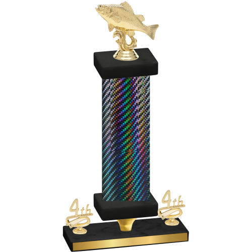 Premium Single Black Carbon Fiber Fourth Place Fishing Trophy