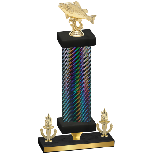 Premium Single Black Carbon Fiber Victory Fishing Trophy