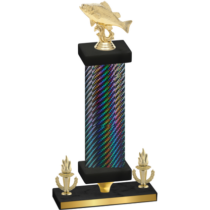 Premium Single Black Carbon Fiber Victory Fishing Trophy