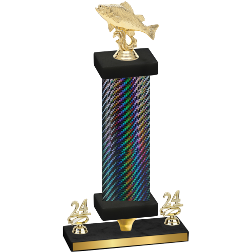 Premium Single Black Carbon Fiber Year Fishing Trophy
