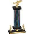 Premium Single Black Carbon Fiber Victory Fishing Trophy