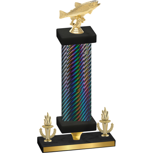 Premium Single Black Carbon Fiber Victory Fishing Trophy