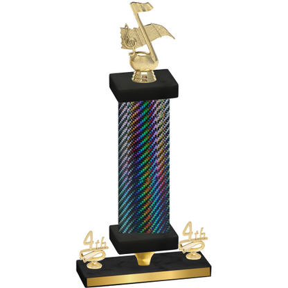 Premium Single Black Carbon Fiber Fourth Place Music Trophy