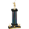 Premium Single Black Carbon Fiber First Place Golf Trophy