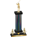 Premium Single Black Carbon Fiber Victory Golf Trophy