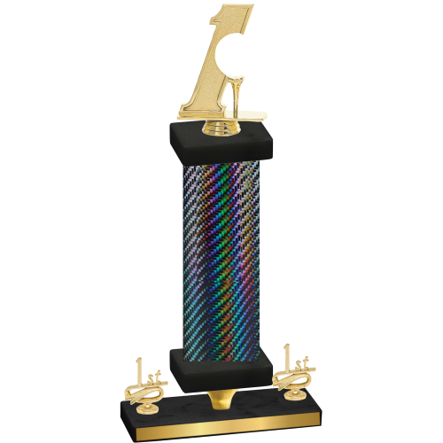 Premium Single Black Carbon Fiber First Place Golf Trophy