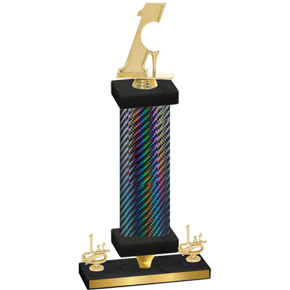 Premium Single Black Carbon Fiber First Place Golf Trophy