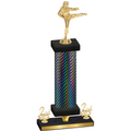 Premium Single Black Carbon Fiber Second Place Karate Trophy