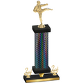 Premium Single Black Carbon Fiber Second Place Karate Trophy