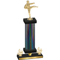 Premium Single Black Carbon Fiber Fourth Place Karate Trophy